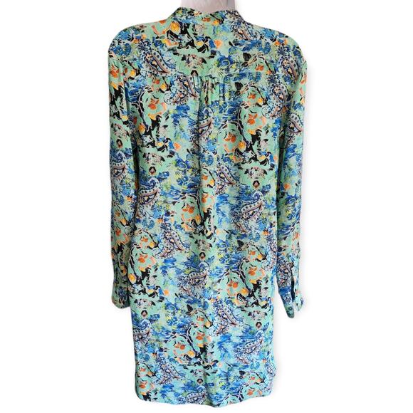 Robert Graham Floral Silk Long Sleeve Shirt Dress size 4-6 - Picture 3 of 10